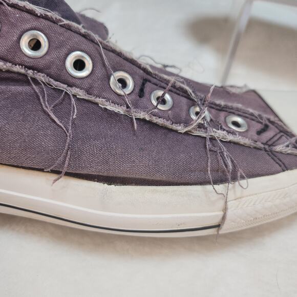 Converse Shoes Mens 13 Purple Laceless Faded Grunge Punk Destroyed Slip Ons Worn - Picture 12 of 15